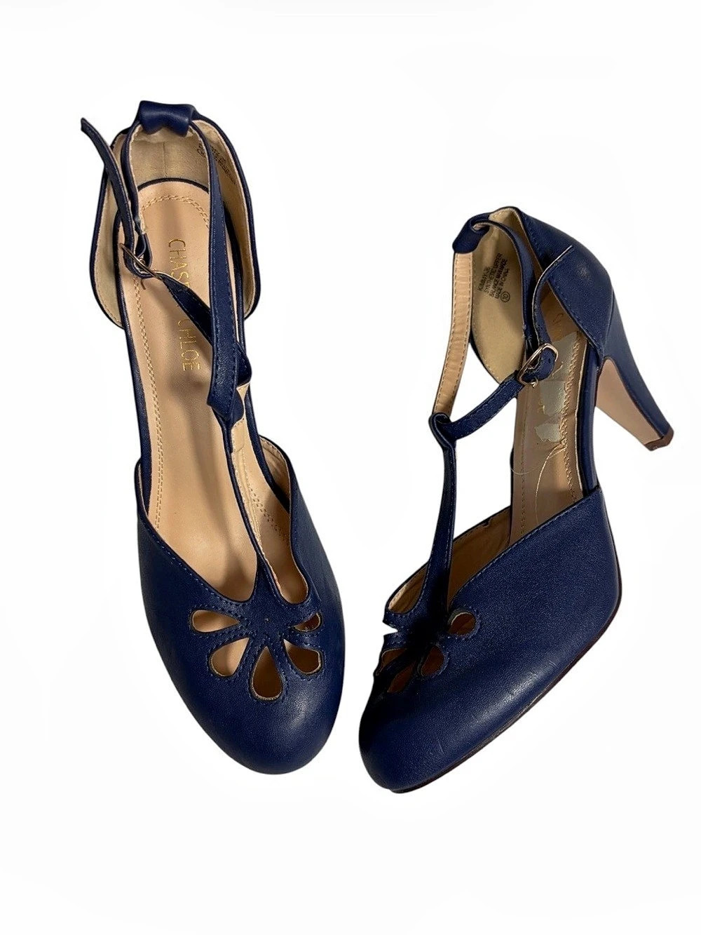Chase & Chloe Kimmy-36 retro Blue Heels size 10
